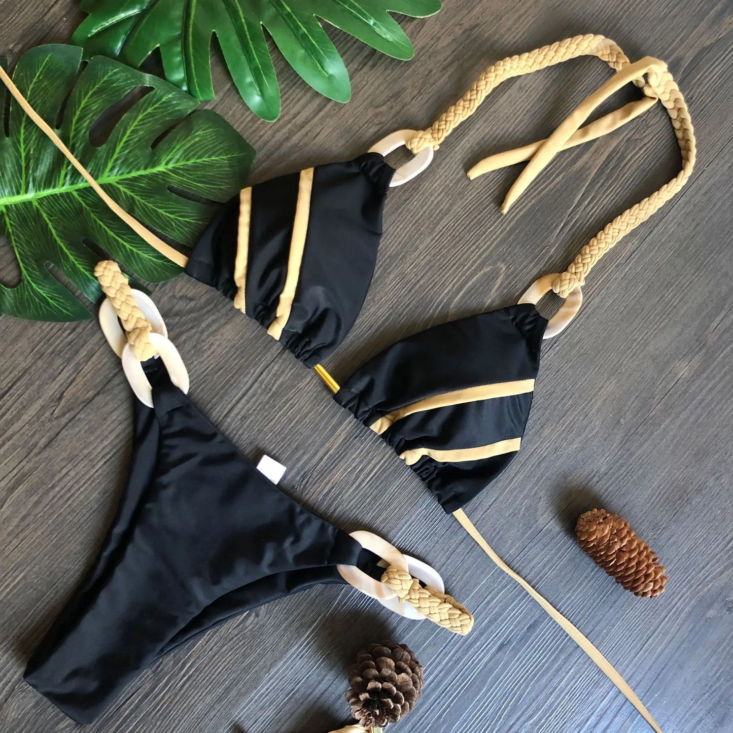 Solid Color Strap Bikini