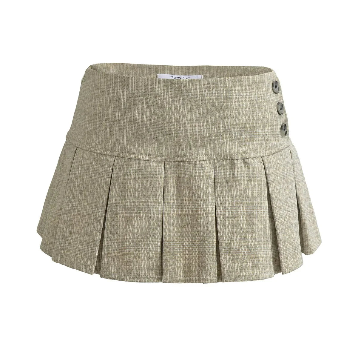 Low Waisted Pleated Mini Skirt