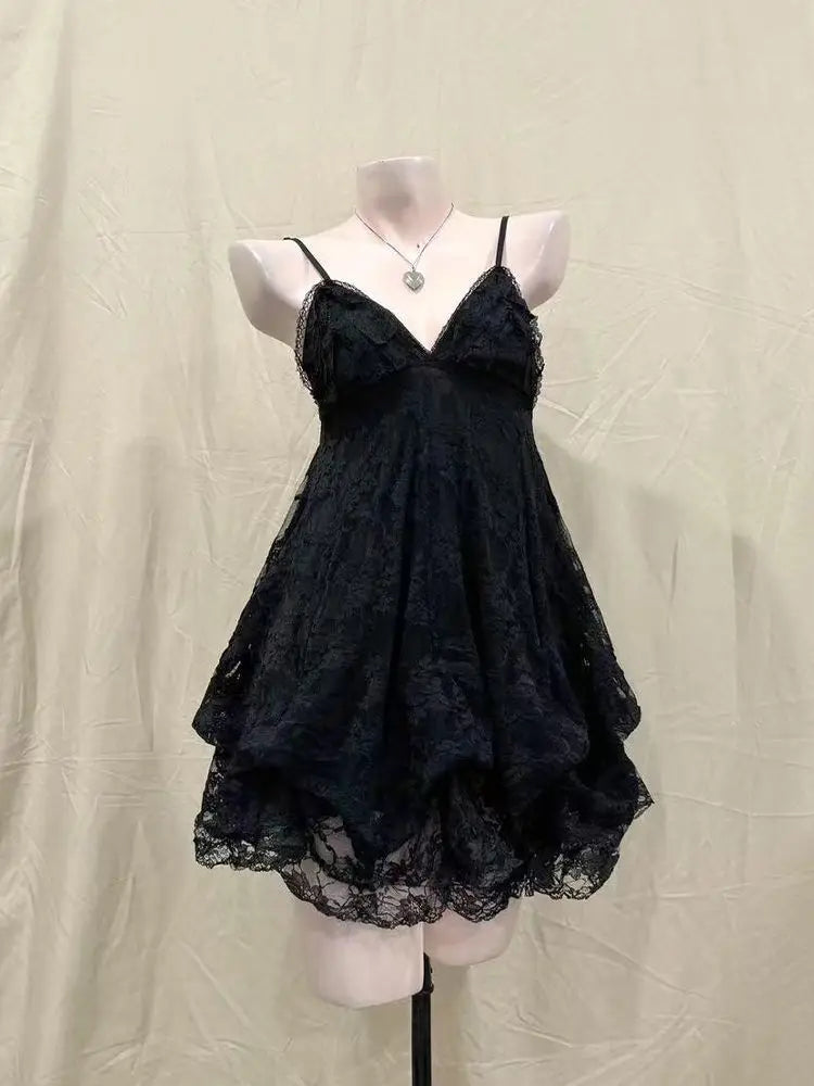 Floral Lace Babydoll Mini Dress