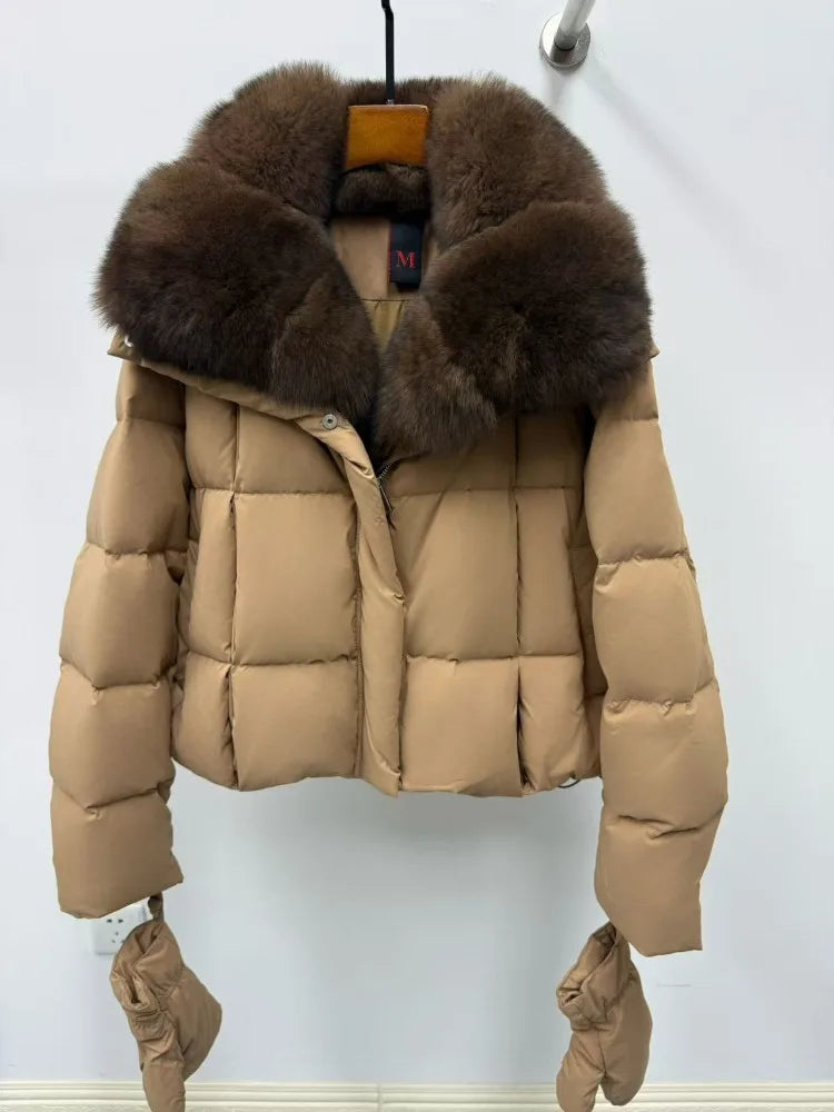 OFTBUY Puffer Down Coat With Gloves