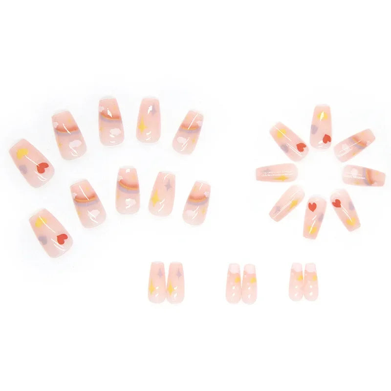 24P Rainbow Fake Nail