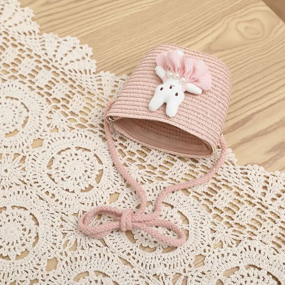 Cartoon Bunny Mini Straw Bag
