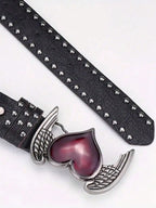 Rose Heart-Shaped Leather Belt