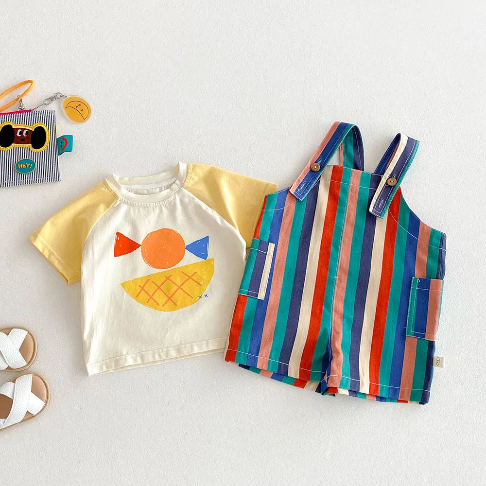 Striped Overalls