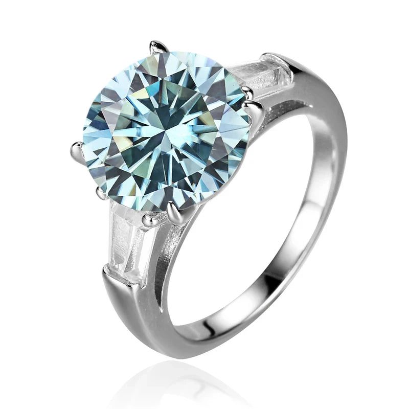 Round 5 Carat Moissanite Diamond Ring