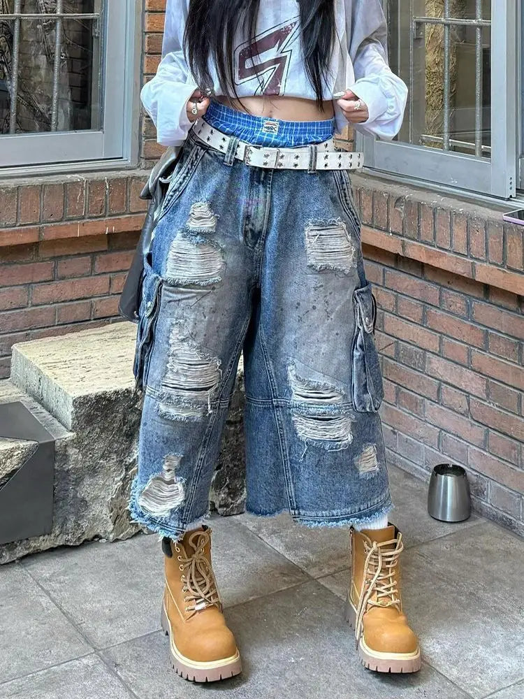 Slim Machete Denim Shorts