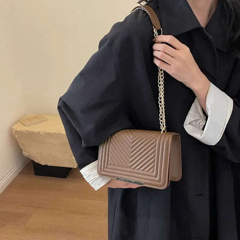 Chevron Chain Shoulder Bag