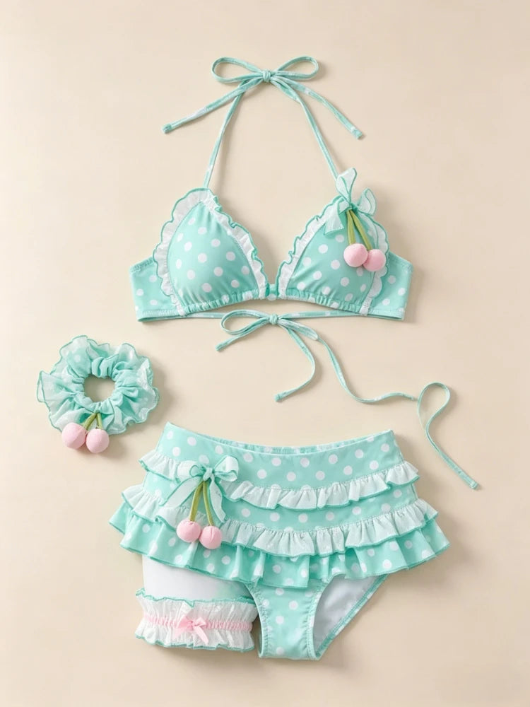 Sweet Cherry Patchwork Bikini Sets