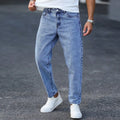 Relaxed Fit Tapered Acid Wash Jeans