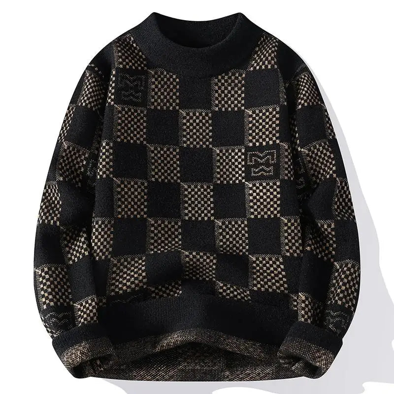 Checkered Knitted Sweater
