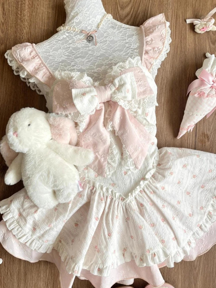 Sweet Bow Print Dress