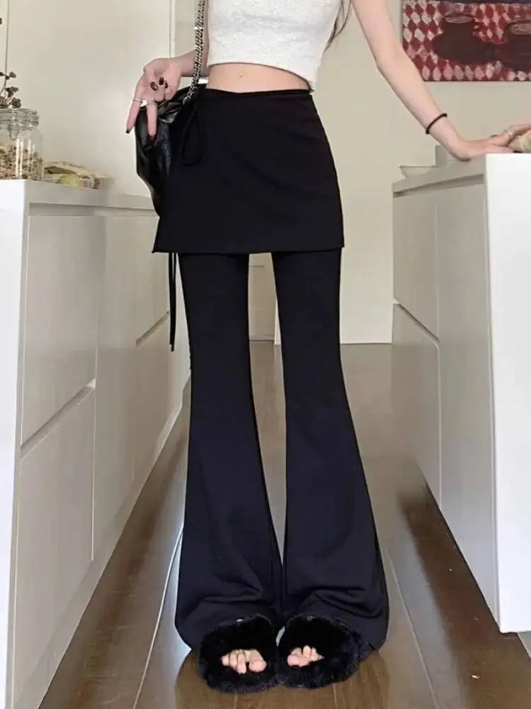 Black High Waist Flared Pants