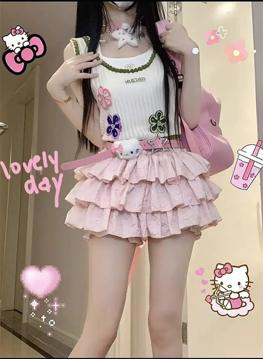 Tiered Ruffle Mini Skirt