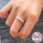 925 Sterling Silver Round CZ Zircon Ring