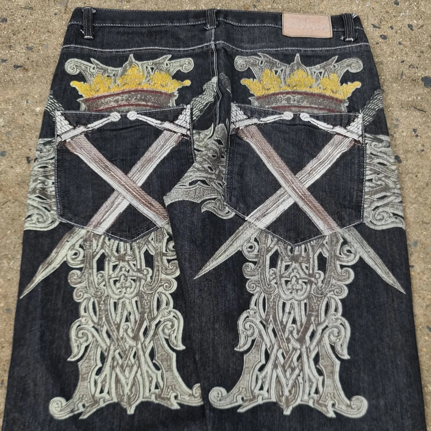 Pattern Denim Shorts