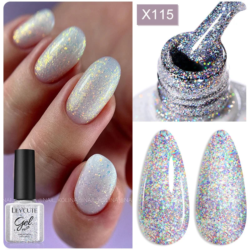 LILYCUTE 8ml Pink Dried Flower Gel Nail Polish Natural Flower Fairy Nail Art Gel Soak Off UV LED Painting Varnish For Nails DIY
