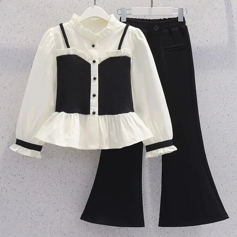 Shirt + Flared Pants Set