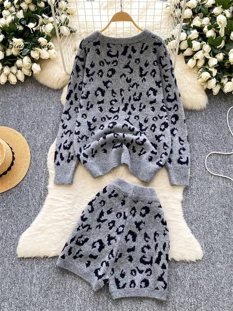 Leopard Knitted Set