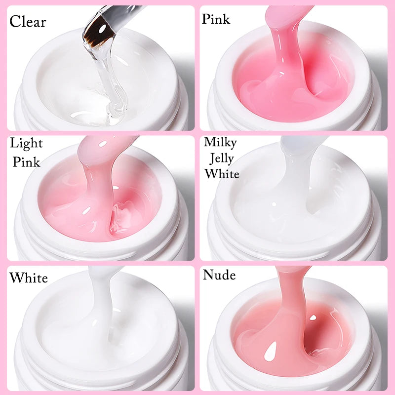 UR SUGAR 15ml Extension Nail Gel Jelly Pink White Clear Hard Gel Extension UV Gel For Nails Finger French Nail Art DIY Manicure