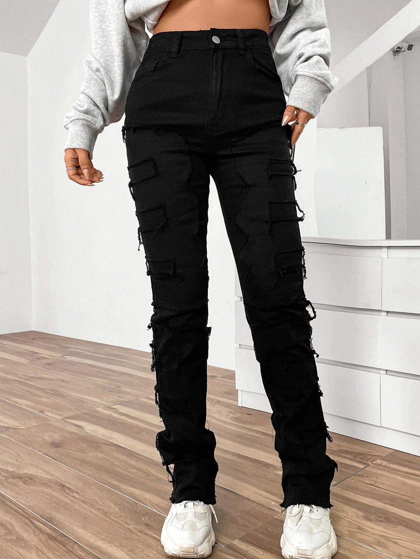 Denim Straight Pants