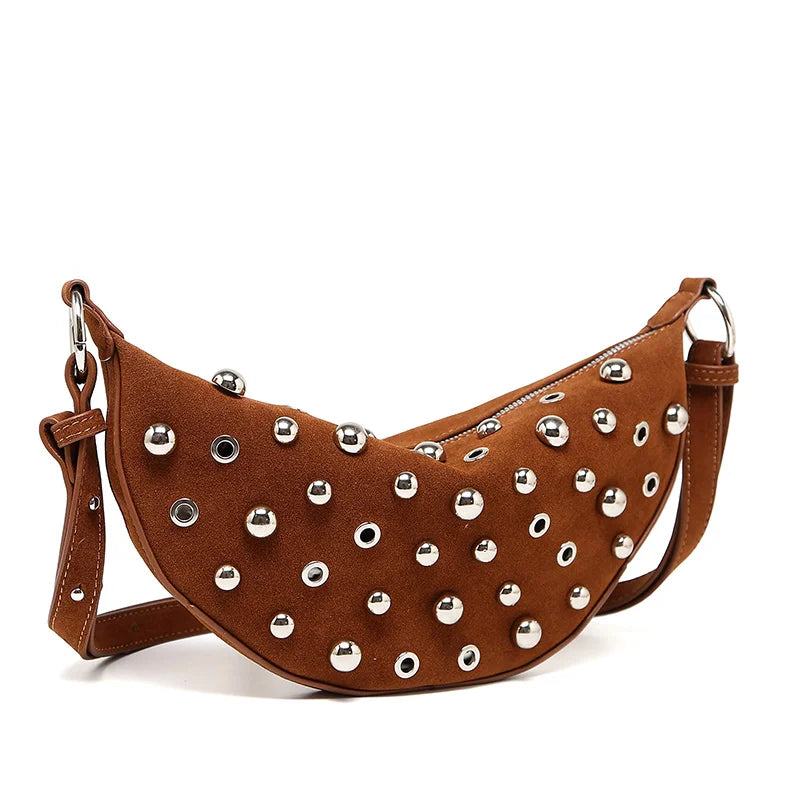 Rivet Crescent Bag Shoulder Bag