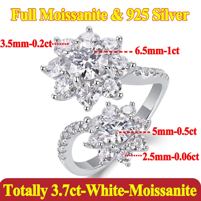 Flower Cut Moissanite Ring
