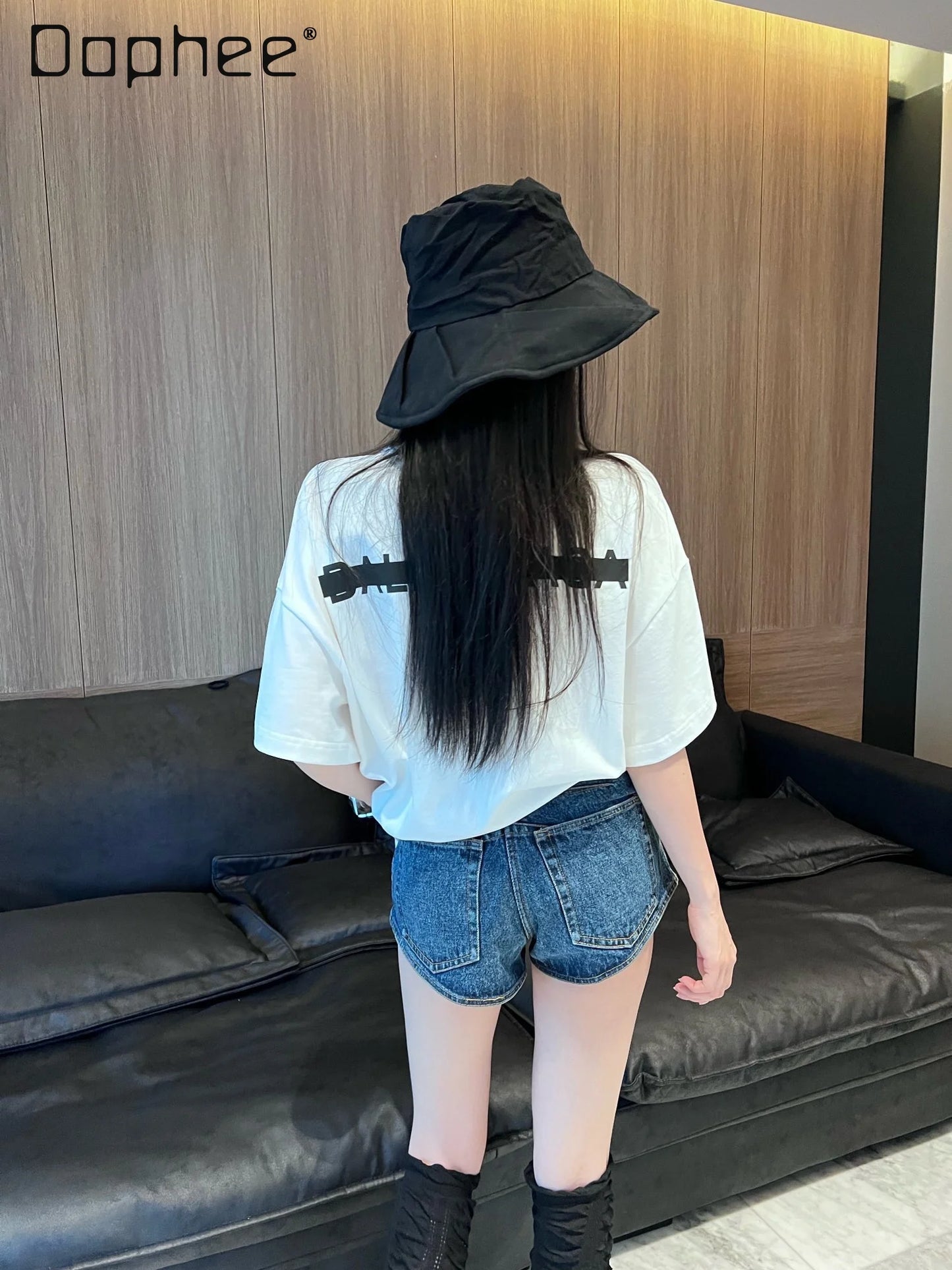 High Waist Slim Wide Leg Shorts