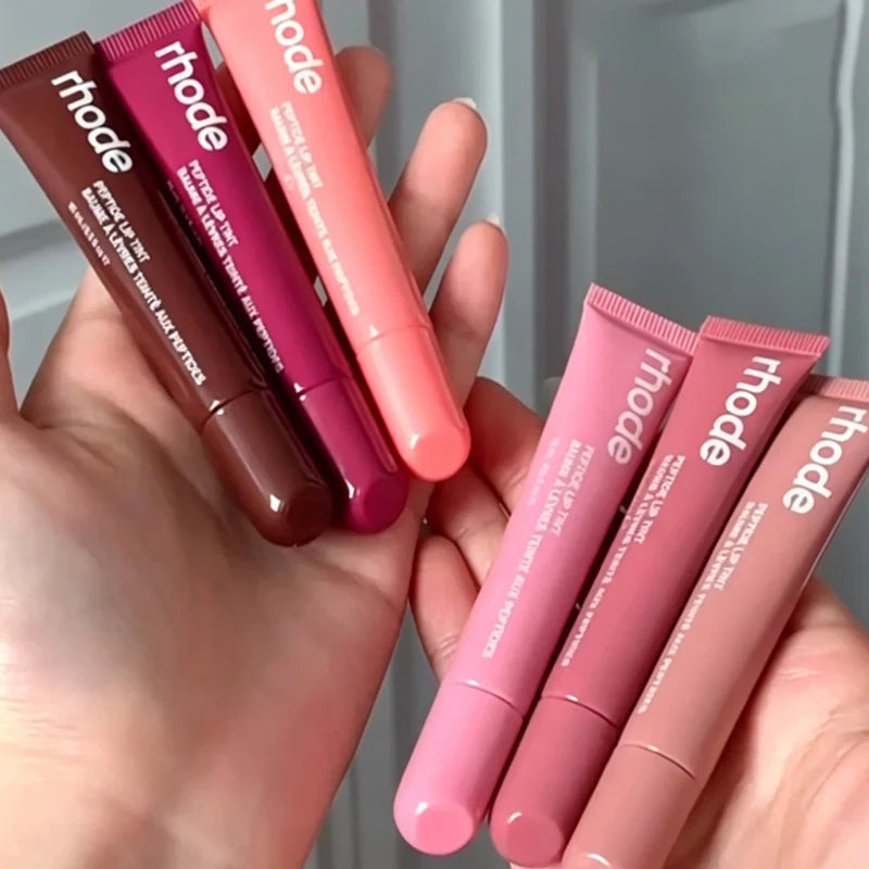 ROD Makeup Set Lip Balm Smoothing Lip Gloss Moisturizer Cheek Hydrating Skin Care Products Natural Rouge Blush Stick Storage Bag