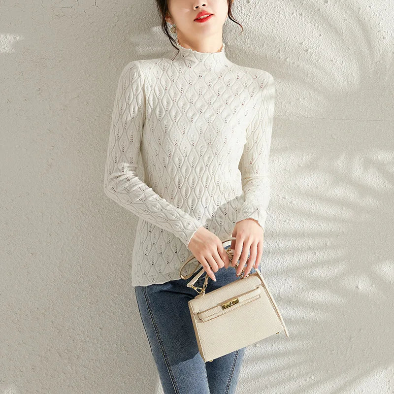 Long Sleeve Turtleneck Knitted Top