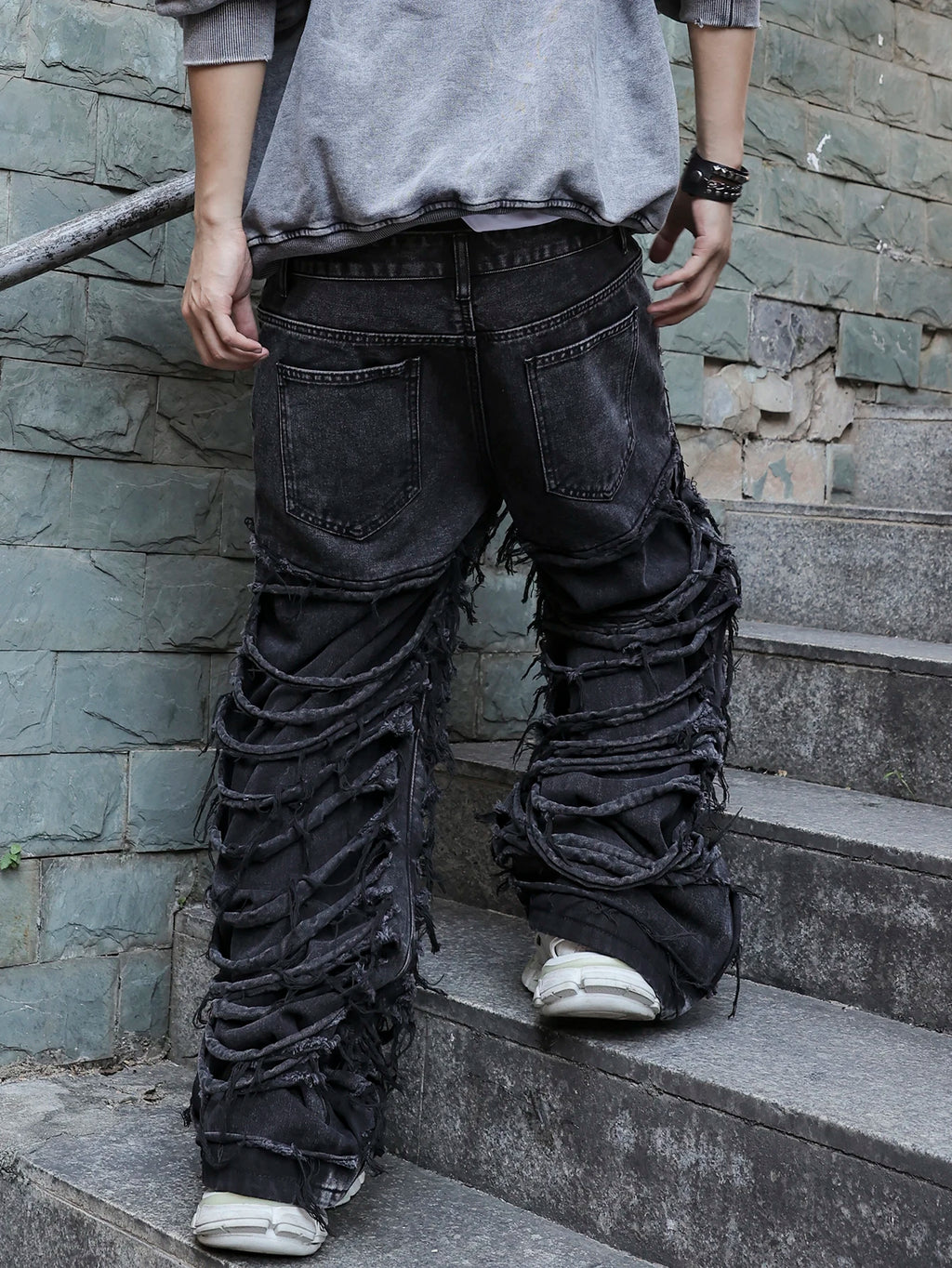 Distressed Black Jeans