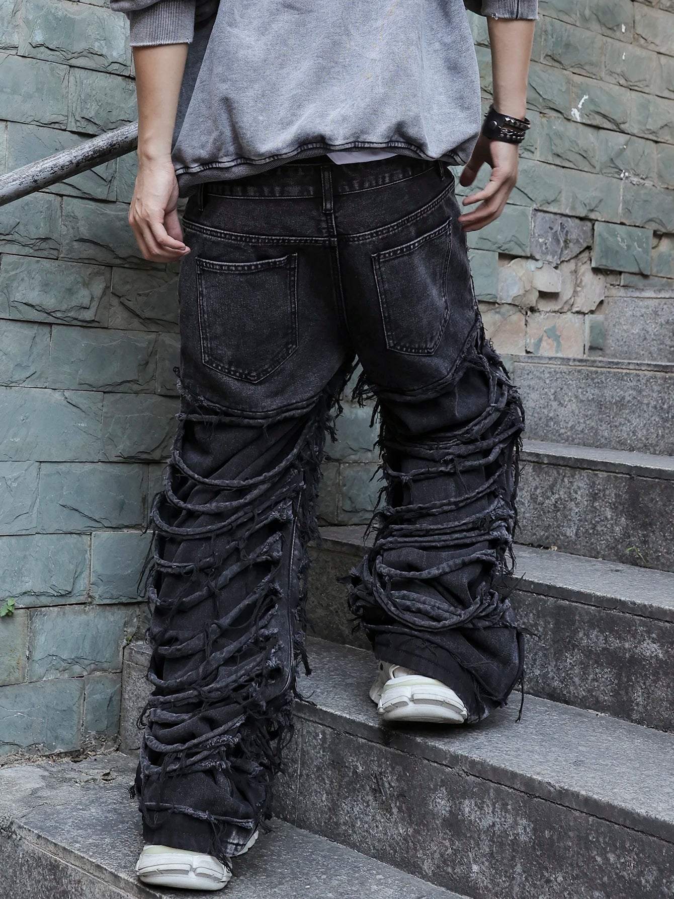 Distressed Black Jeans
