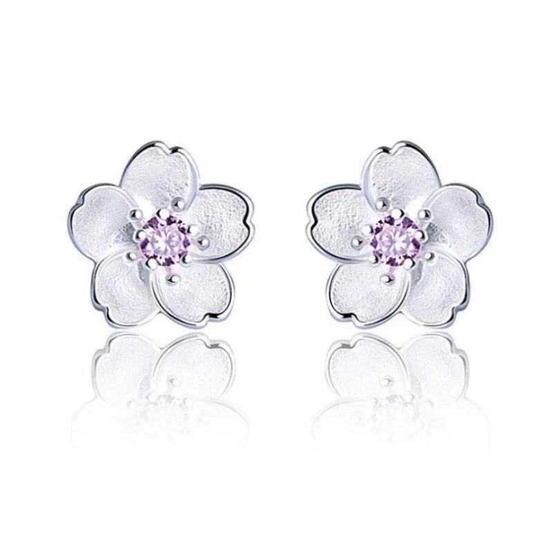 Blue Cherry Blossom Earrings