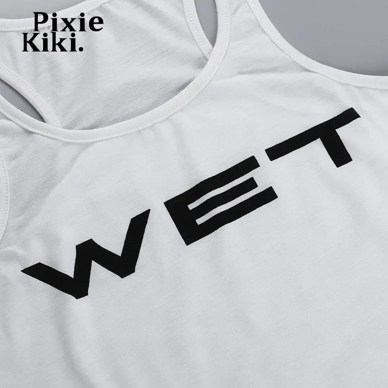 Wet Letter Print Tank