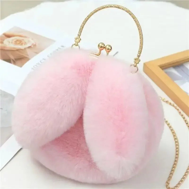 Rabbit Ear Plush Chain Bag