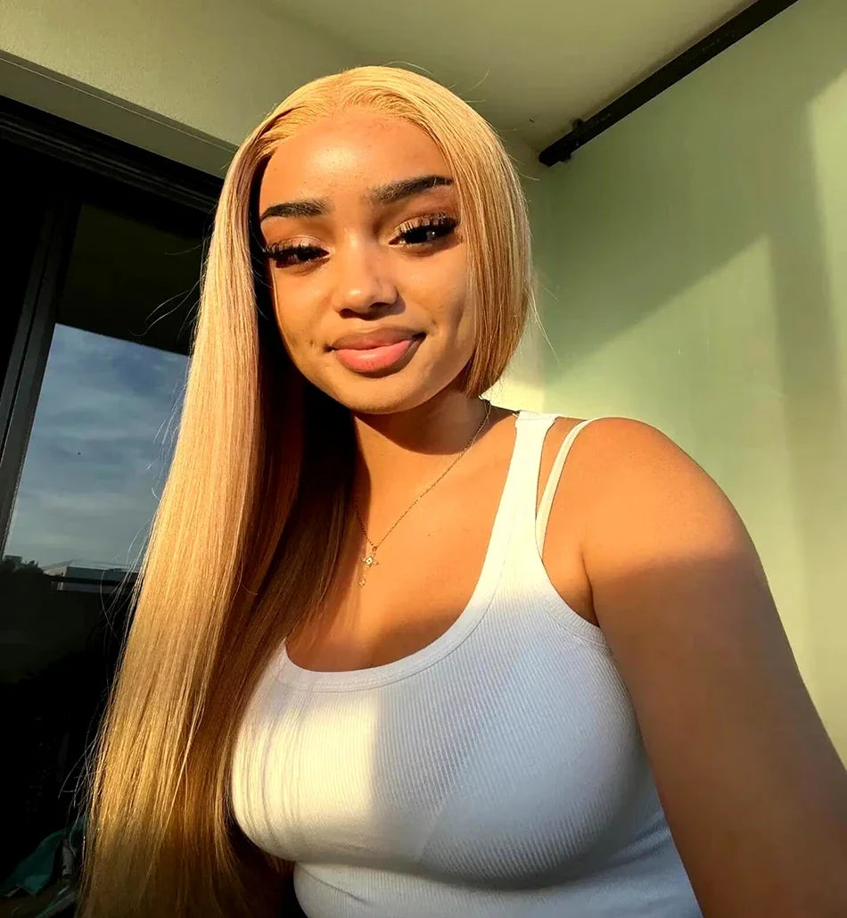Honey Blonde HD Transparent Lace Front Wig