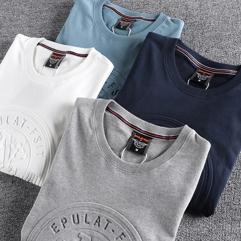 Minimalist Embossed Logo Long Sleeve Tee