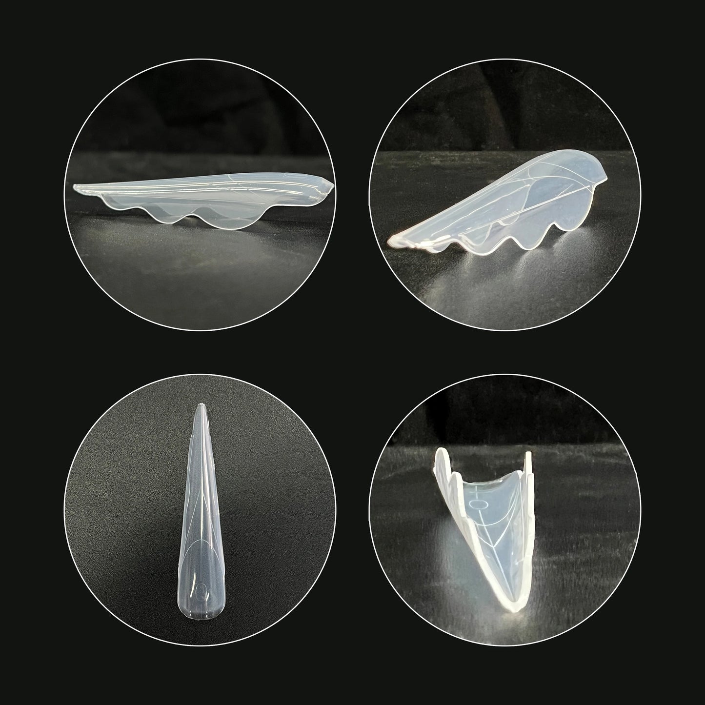 140/150pcs Extra-Long Butterfly Wing Nail Dual Forms Acrylic False Nail Tips Quick Building UV Gel Mold Nail Extension Top Forms
