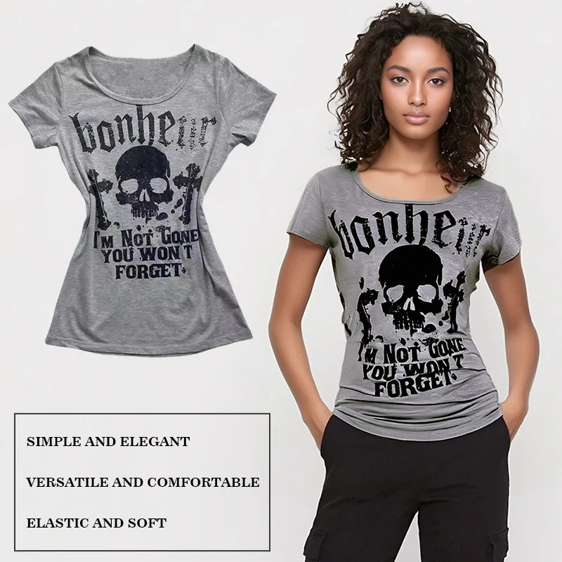 Skeleton Letter Print Top