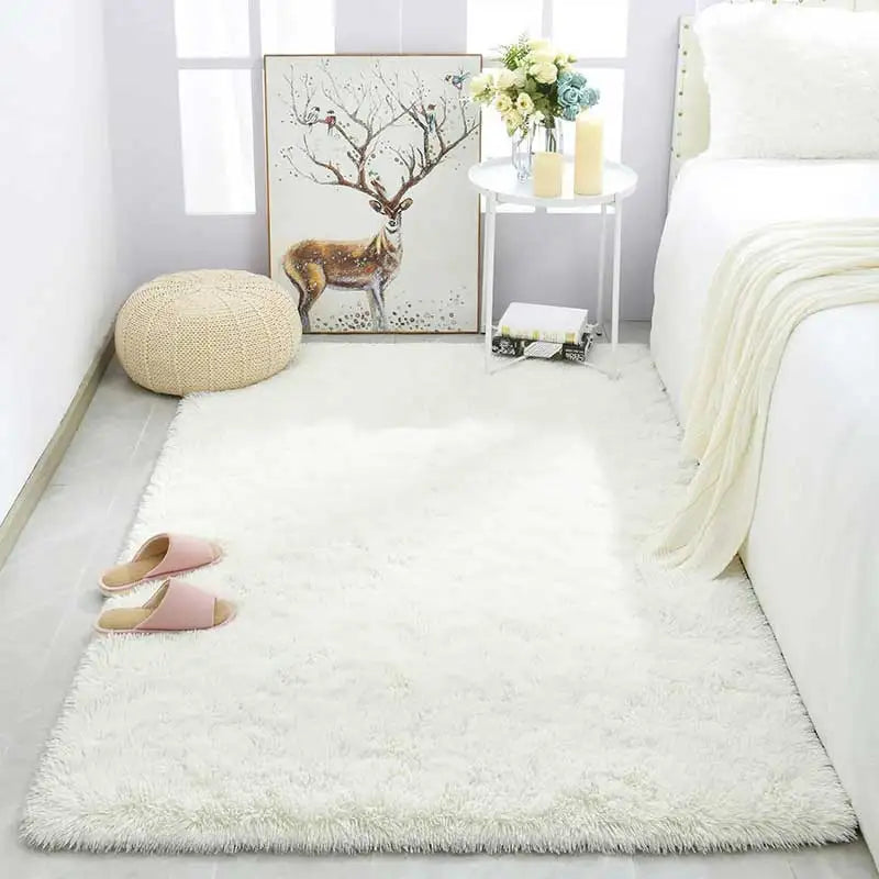 Shag Living Room Silk Wool Carpet