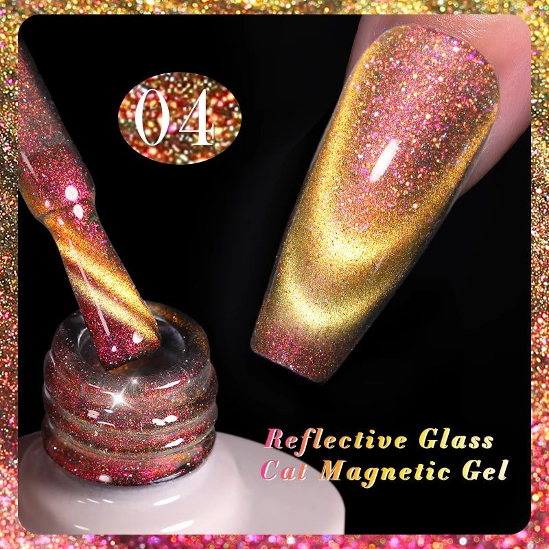 BORN PRETTY 10ml Water Light Cat Magnetic Gel Nail Polish Shining Super Sliver-light Holographics Soak Off UV Gel Varnish