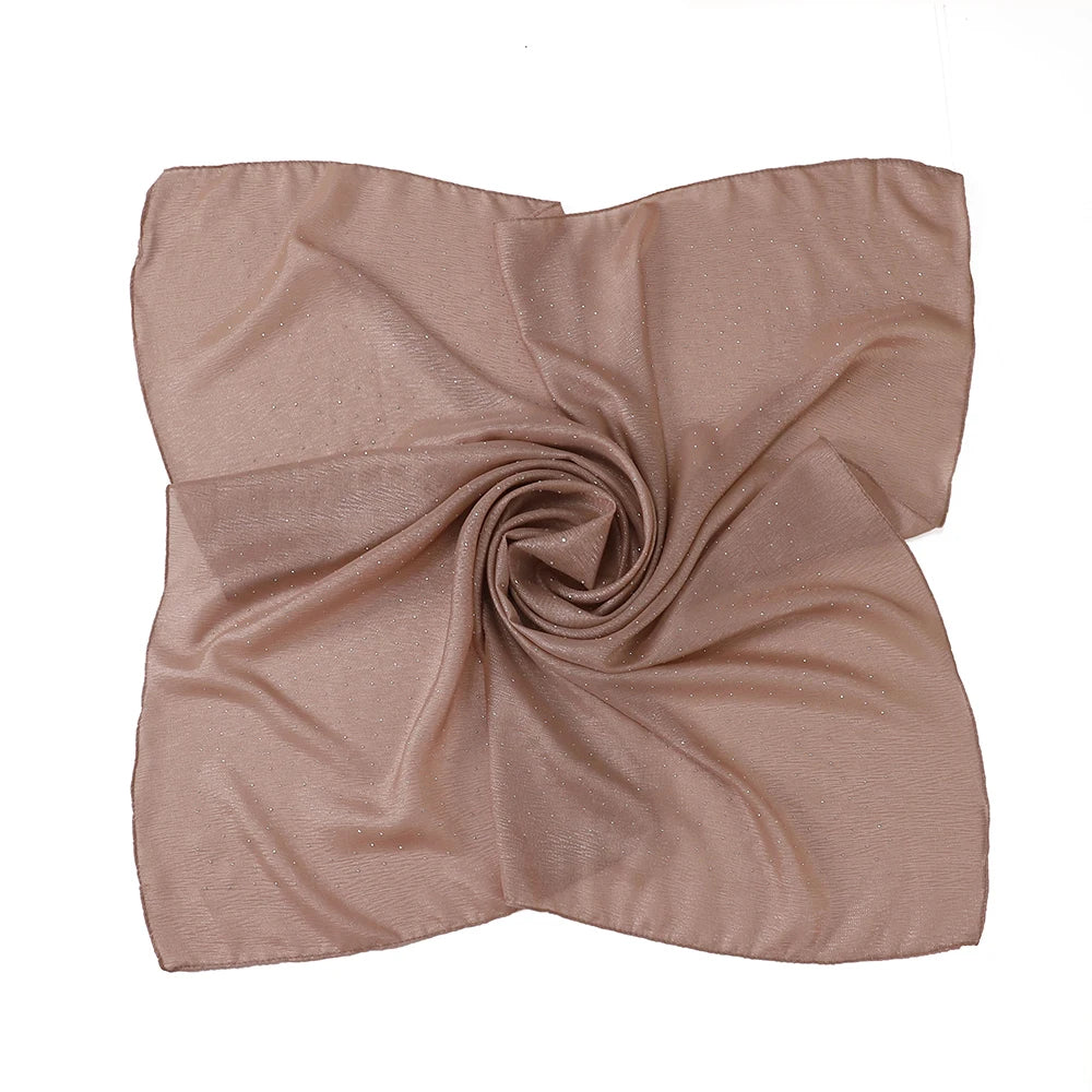New Muslim Chiffon Square Hijab Premium Rhinestone Scarf Malaysia Shawl Plain Muslim Wraps Soft Turban Headband Shawl Supplier