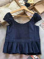 Folds Lace-up Blouse