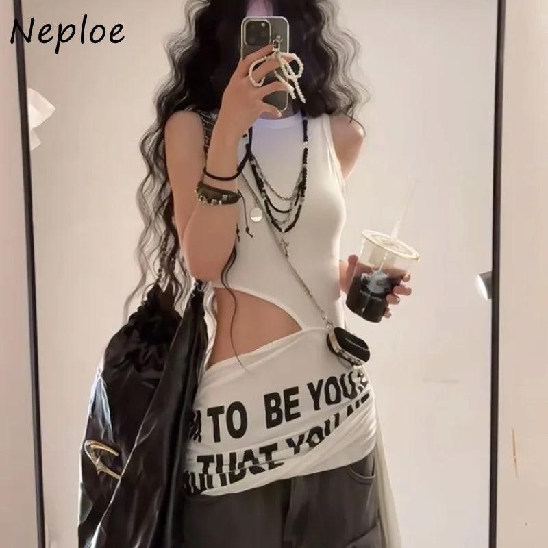 Sleeveless Vest Hollow Out Tee
