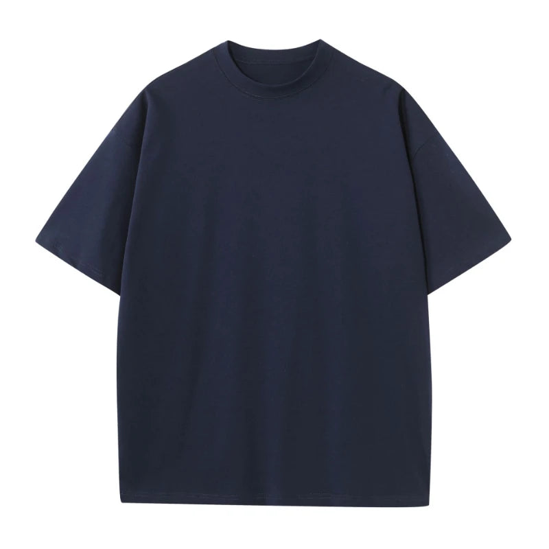 Solid Color Crewneck Short-sleeve Shirt