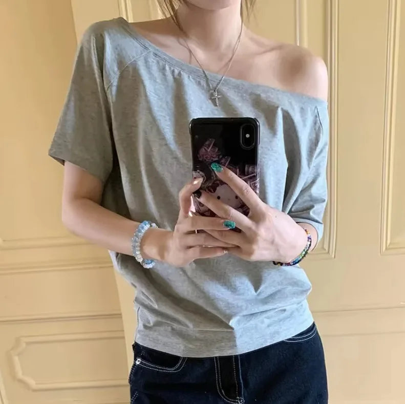 Solid Simple Casual Short Sleeve Top