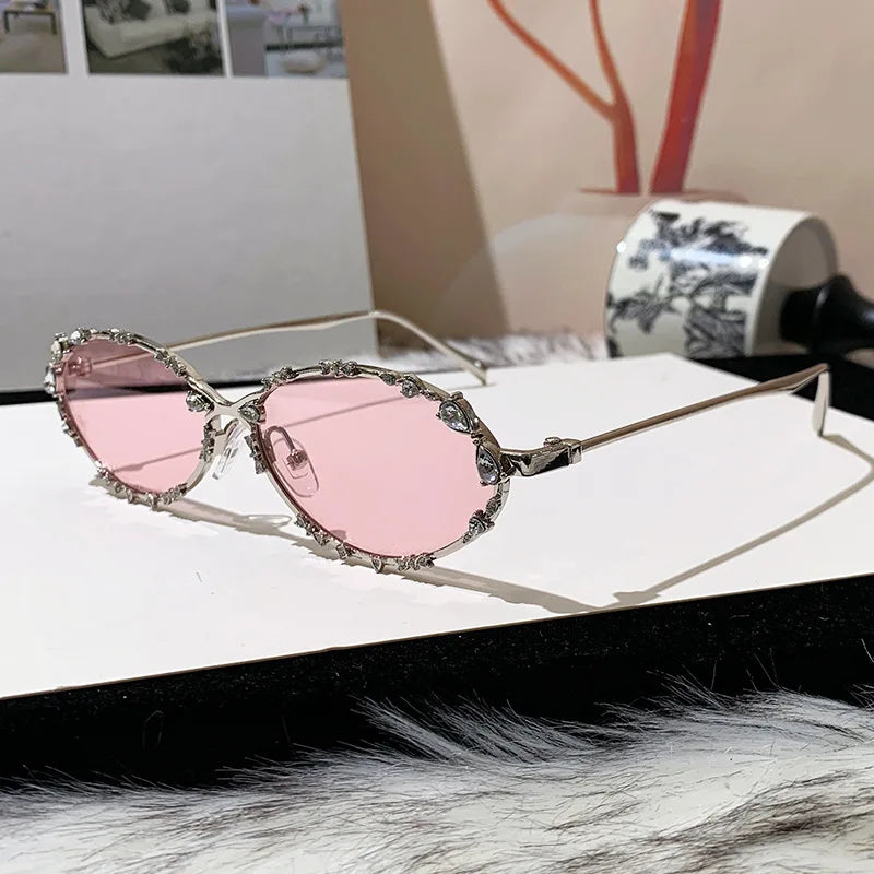 Oval Rhinestone Sunglasses