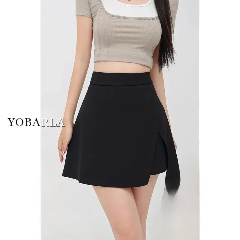 High-Waisted A-Line Mini Skirt