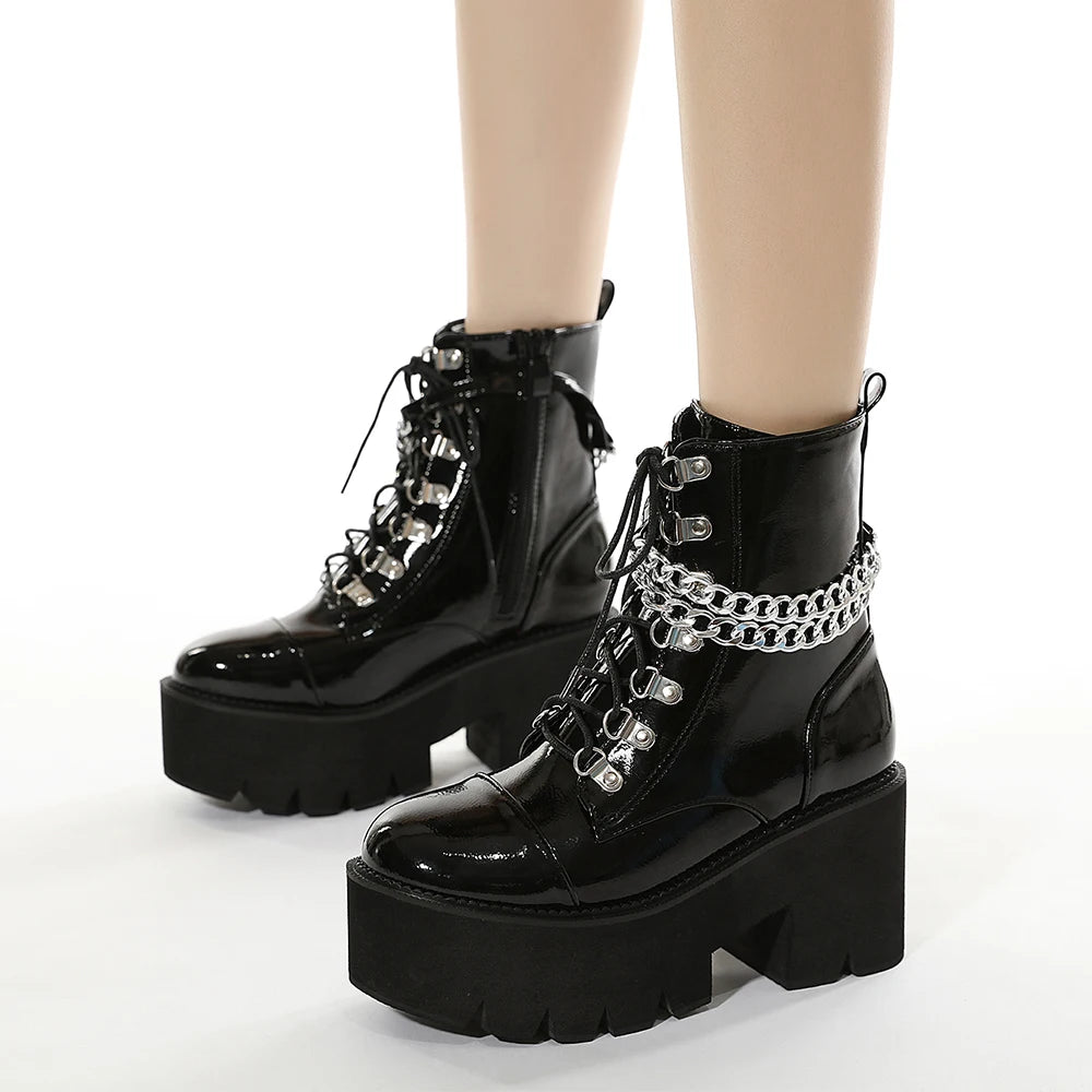 Gdgydh Chunky Heel Platform Boots