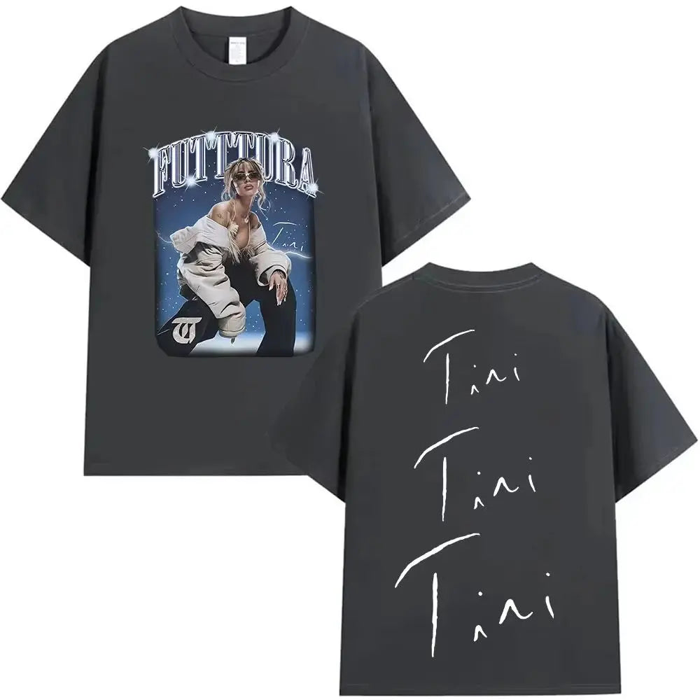 Hip Pop Tees Singer TINI STOESSEL Futtura Tour New Album Graphic T-shirts Fashion Harajuku Short Sleeve Cotton Casual Streetwear