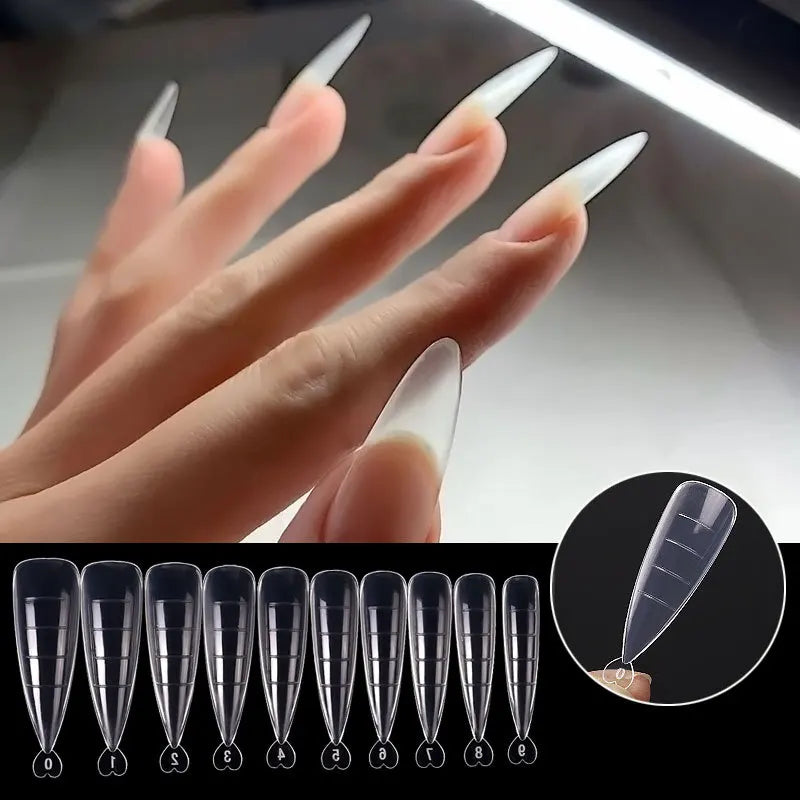 60Pcs/Bag Dual Forms Extended Plastic Nails Sticker Paper-free Support Tape Scale Nail Film Transparent Tool For Art Fingernails